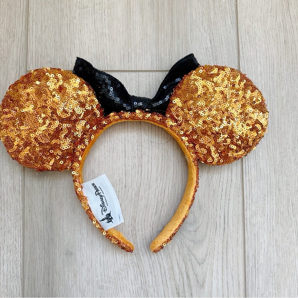 Disney Orange Sequins Halloween Mickey Ears - Picture 2 of 3